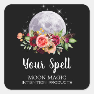 Schwarzer Mond und Sterne Zauber Jar Sticker