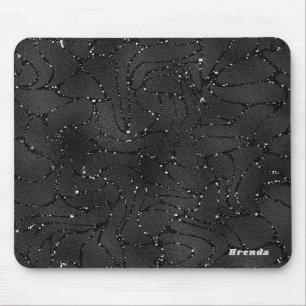 Schwarzer monochromatischer Glitterhintergrund Mousepad