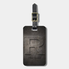 Schwarzer Monogramm-Reise-BronzeGepäckanhänger des Gepäckanhänger