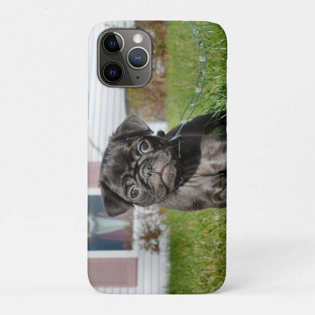 Schwarzer Mops Case-Mate iPhone Hülle (Rückseite)