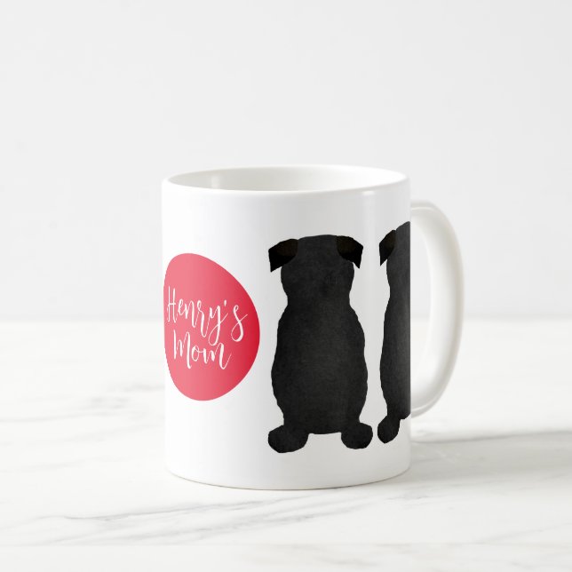 Schwarzer Mops - Geschenk für Mama Kaffeetasse (VorderseiteRechts)