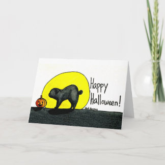 Schwarzer Mops Halloween Karte