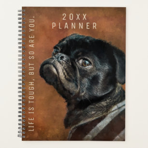 Schwarzer Mops Hund Motivierend Planer