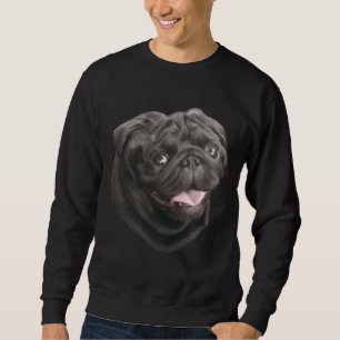 Schwarzer Mops Hundeliebhaber niedlicher komischer Sweatshirt