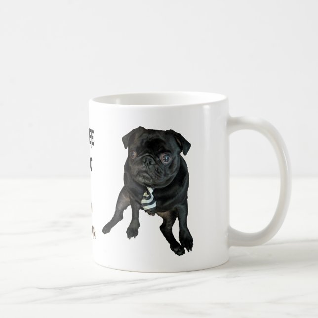 Schwarzer Mops-klassische Tasse 11oz (Rechts)