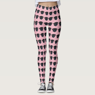 Schwarzer Mops Leggings
