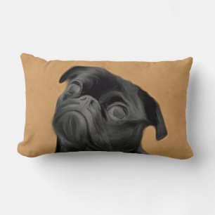 Schwarzer Mops Lendenkissen