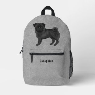 Schwarzer Mops Mops Hundedesign mit benutzerdefini Bedruckter Rucksack