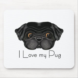 Schwarzer Mops Mousepad