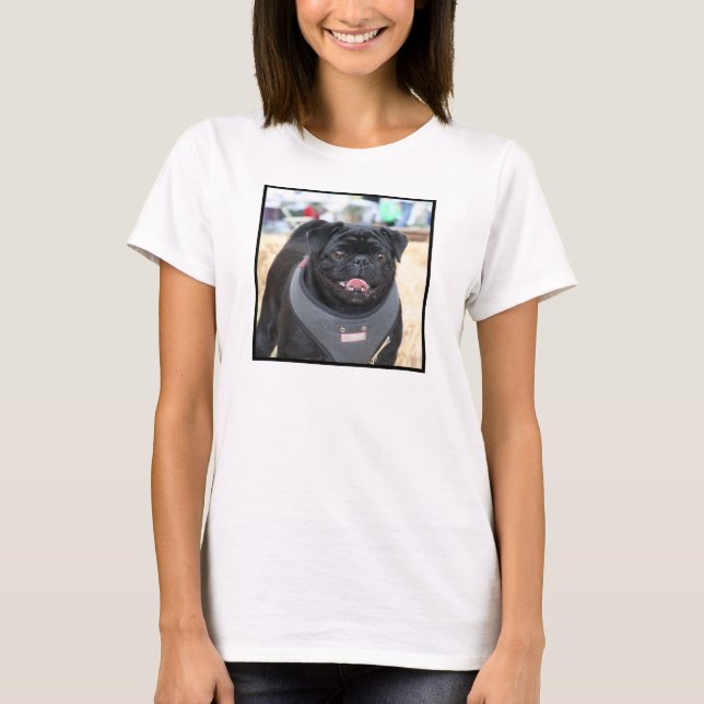 Schwarzer Mops T-Shirt (Vorderseite)