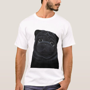 Schwarzer Mops-T - Shirt