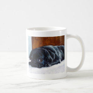 Schwarzer Mops-Welpe Kaffeetasse