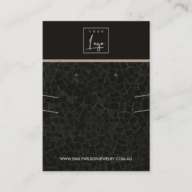 SCHWARZER MOSAISCHER TEXTURE-ERFREUNDUNG VISITENKARTE (Vorderseite)