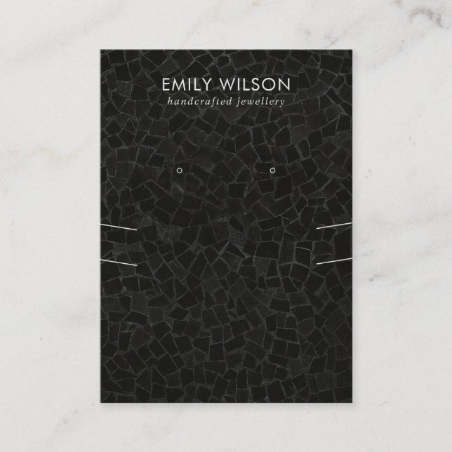 SCHWARZER MOSAISCHER TEXTURE-ERFREUNDUNG VISITENKARTE (Vorderseite)
