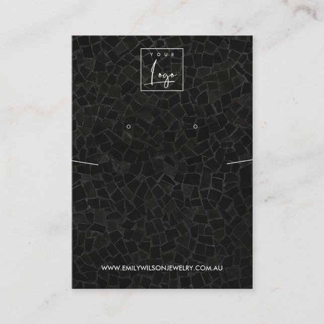 SCHWARZER MOSAISCHER TEXTURE-ERFREUNDUNG VISITENKARTE (Vorderseite)