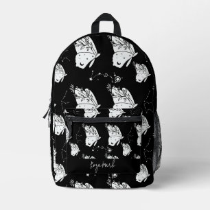 Schwarzer Moth Butterfly Muster gedruckter Rucksac Bedruckter Rucksack