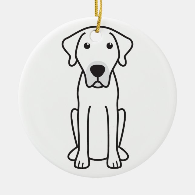Schwarzer Mund-Kanaille-HundeCartoon Keramik Ornament (Vorne)