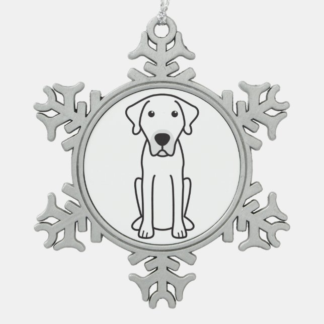 Schwarzer Mund-Kanaille-HundeCartoon Schneeflocken Zinn-Ornament (Vorderseite)
