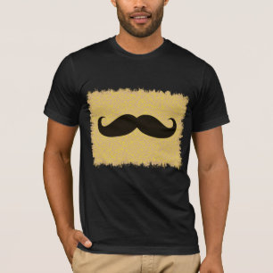 Schwarzer Mustache auf Leopardenhaut T-Shirt