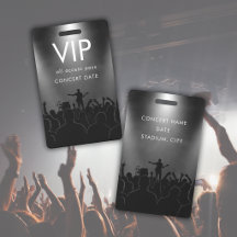 Schwarzer Name Custom VIP All Access Pass Konzert