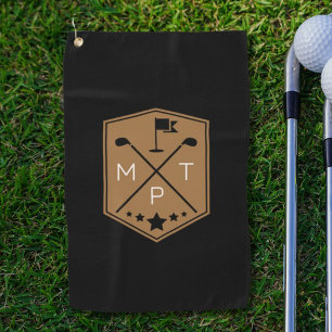 Schwarzer Name Monogram, Personalisiert Golfhandtuch