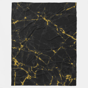 Schwarzer Naturmarmorstone Gold Akzent Fleecedecke