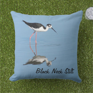 Schwarzer Neck Stilsee Bird Throw Kissen
