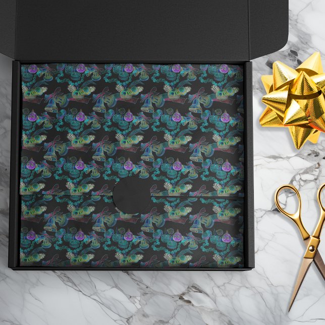 Schwarzer Neon Glow Xmas Kerzenleuchter Ornament Seidenpapier (Von Creator hochgeladen)