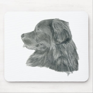schwarzer Neufundland-Hund Mousepad