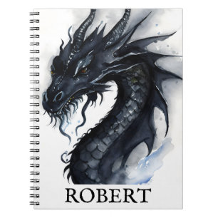 Schwarzer Nidhogg-Drache mit Namen Notizblock