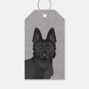 Schwarzer Niedlicher Hund Kopf Nah-grau Geschenkanhänger