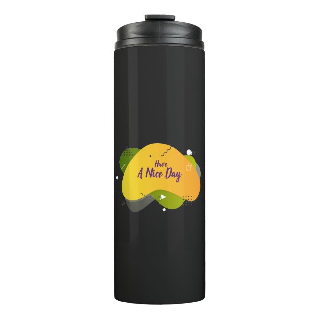 Schwarzer Niedlicher Tumbler Thermosbecher (Vorderseite)
