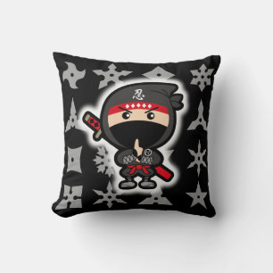 Schwarzer Ninja Junge Kissen