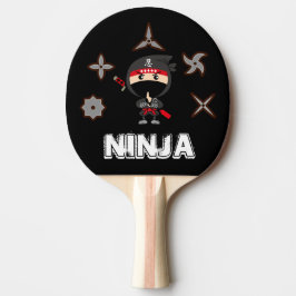 Schwarzer Ninja Junge Tischtennis Schläger