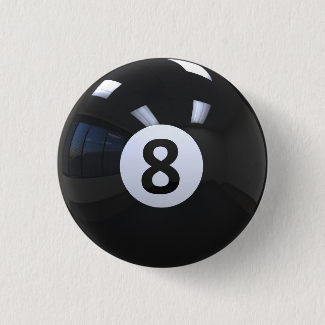 Schwarzer Nr. 8- Billard-Pool-Ball Button (Vorderseite)