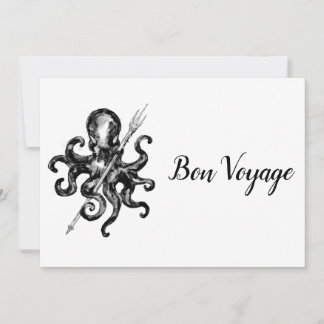 Schwarzer Oktopus-Bön-Reise Dankeskarte