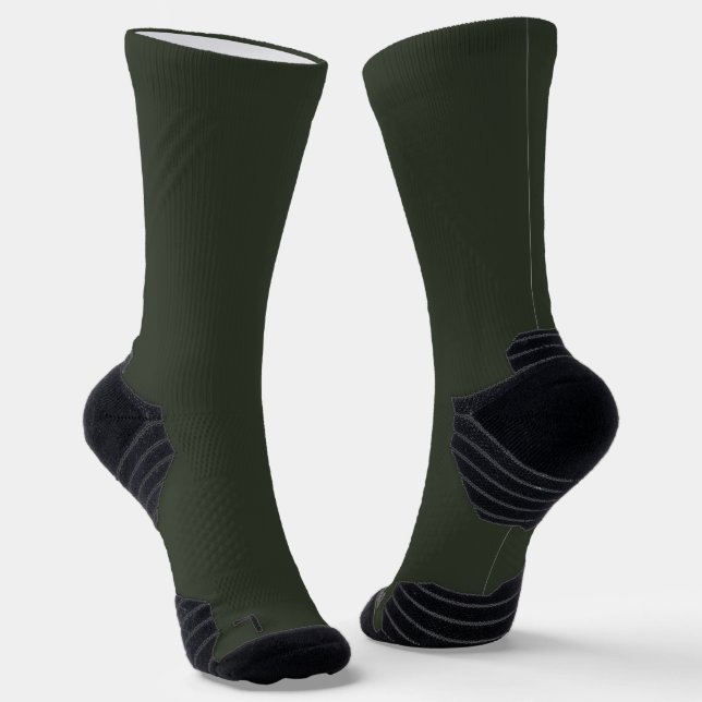 Schwarzer Olive Solid Schlicht Socken (Gewinkelt)