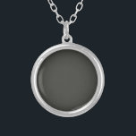 Schwarzer Olivenbaum (feste Farbe) Versilberte Kette<br><div class="desc">Schwarzer Olivenbaum (feste Farbe)</div>