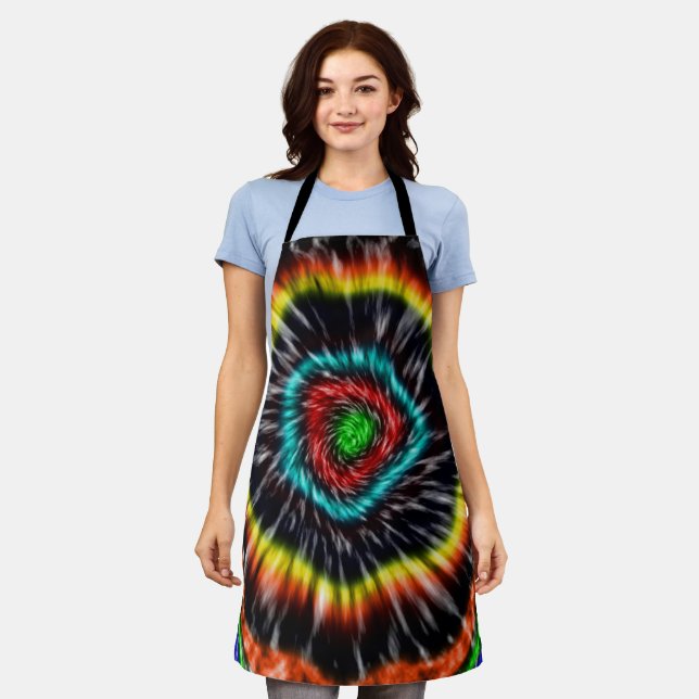 Schwarzer Opal-Tie-Dye,   Schürze (Getragen)