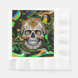 Schwarzer Orange und Zitronengrauer Zucker - Kunst Serviette