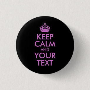 Schwarzer Orchid Behalte Ruhe und Ihren Text Button