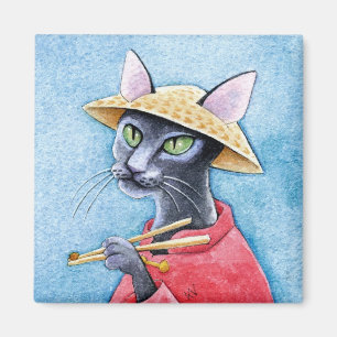 Schwarzer orientalischer Shorthair Katzenmagnet Magnet