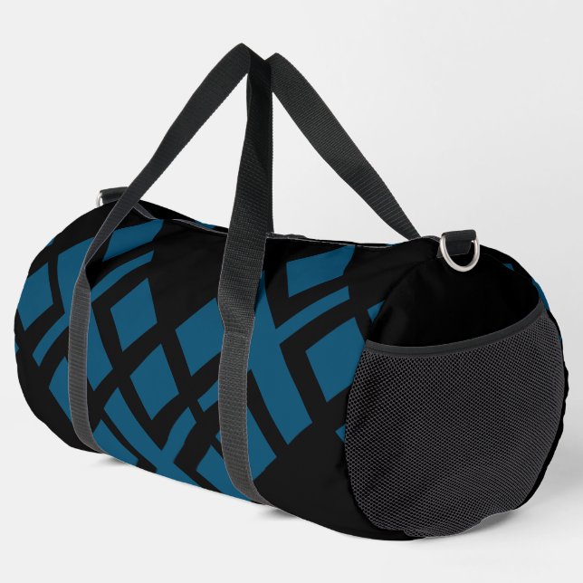 Schwarzer Ozean Blau Duffle Bag (Rechte Ecke)