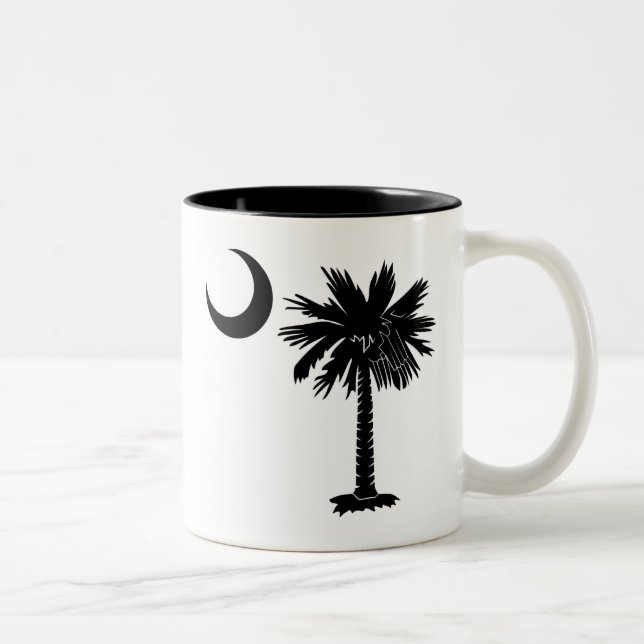 Schwarzer Palmetto Zweifarbige Tasse (Rechts)