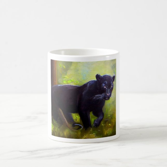 Schwarzer Panther (10) Wildkatze Kaffeetasse (Mittel)