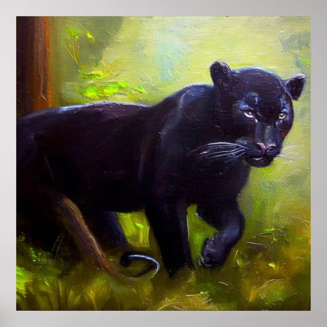 Schwarzer Panther (10) Wildkatze Poster (Vorne)