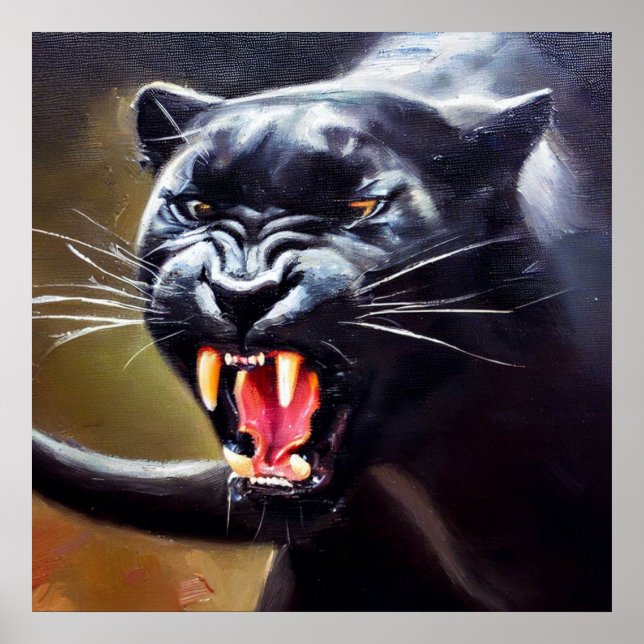 Schwarzer Panther (12) Wildkatze Poster (Vorne)