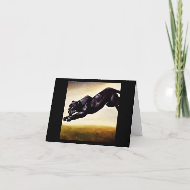 Schwarzer Panther (1) Wildkatze Karte (Vorderseite)