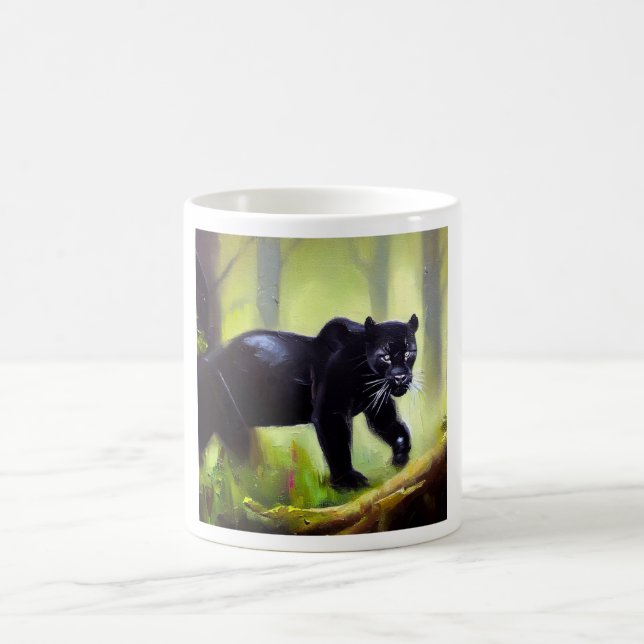 Schwarzer Panther (4) Wildkatze Kaffeetasse (Mittel)