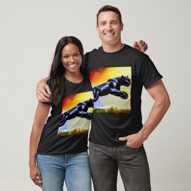 Schwarzer Panther (6) Wildkatze T-Shirt (Unisex)